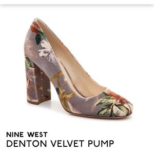 Nine West floral velvet pumps 8.5